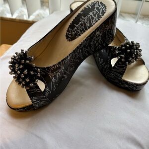 Beautiful beaded wedge shoes, sparkling and unique